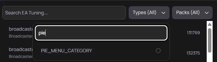 Tdesc's import file window being searched as described above