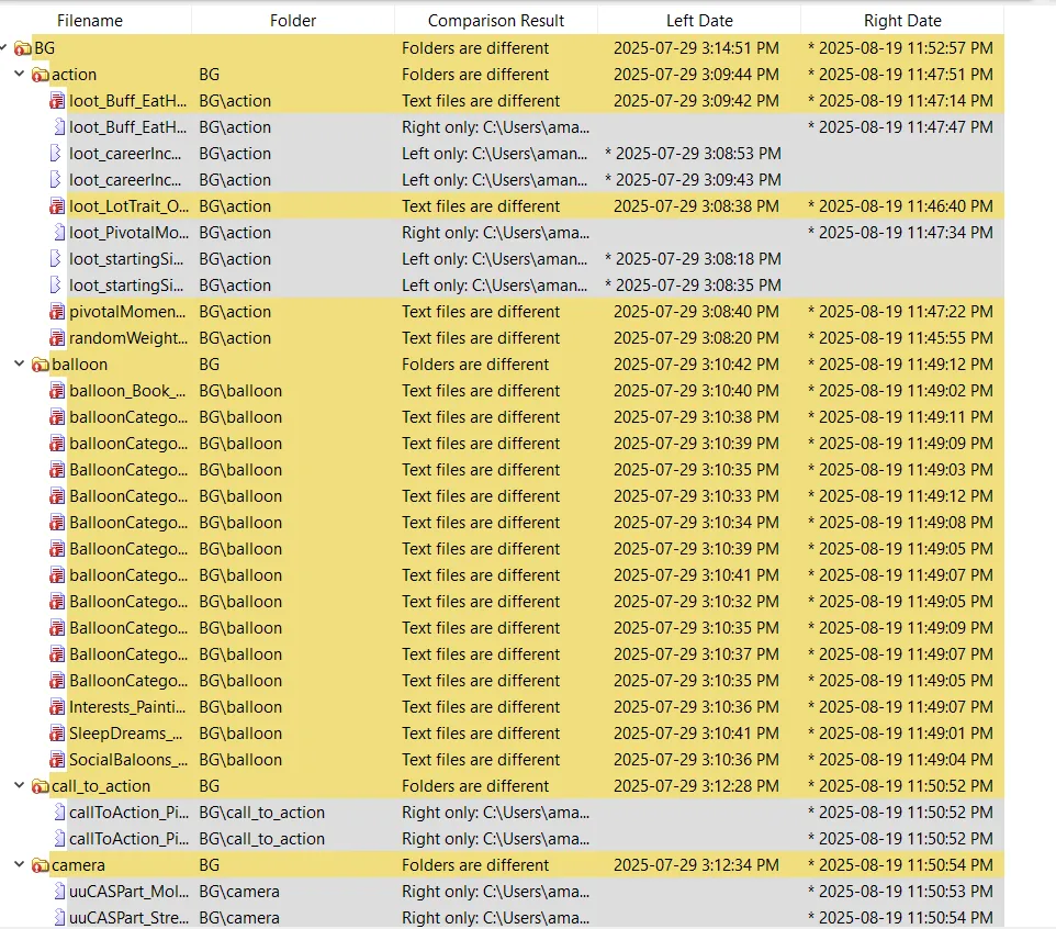 An XML Comparison open in WinMerge